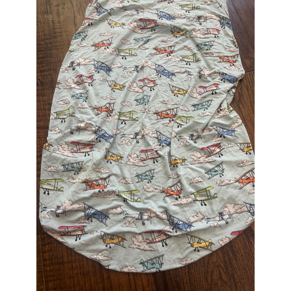 Posh Peanut Fernando Vintage Airplane Bamboo Viscose changing pad cover Blue OS